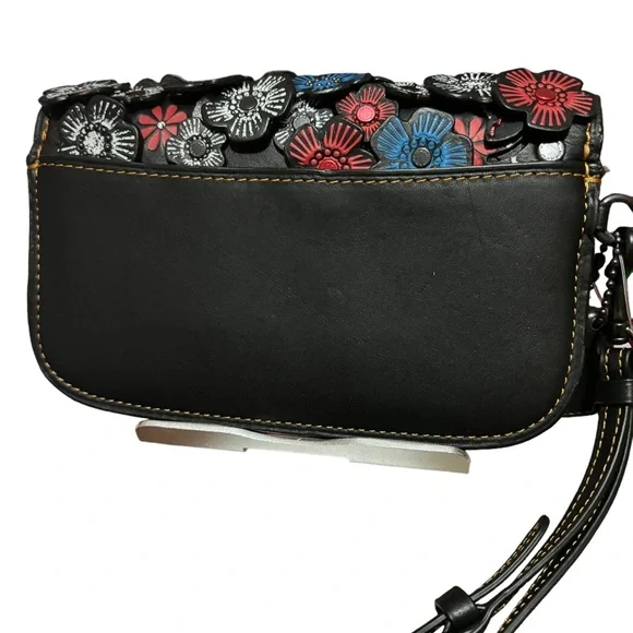 Coach 1941Tea Rose Appliqué Clutch wristlet bag Leather 👀👛🎒👜 - Picture 6 of 9